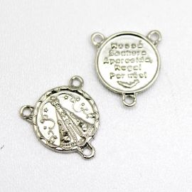 Salve Rainha de Metal / 20x19mm - N. Sra Aparecida (Unidade)