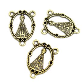 Salve Rainha de Metal / 23x17mm - N. Sra Aparecida (Unidade)-Ouro Velho