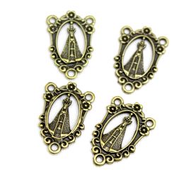 Salve Rainha de Metal / 22x15mm - N. Sra Aparecida (Unidade)-Ouro Velho