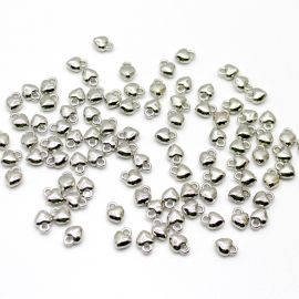 Pingente de Plástico ABS / 10x7mm - Coração - Níquel (10 gramas)