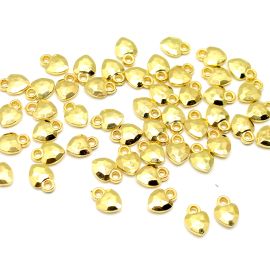 Pingente de Plástico ABS / 14X10mm - Coração Lapidado ( 10 Gramas)-Dourado