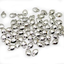 Pingente de Plástico ABS / 14X10mm - Coração Lapidado ( 10 Gramas)-Níquel