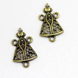 Salve Rainha de Metal / 25x15mm - N. Sra Aparecida (Unidade)-Ouro Velho