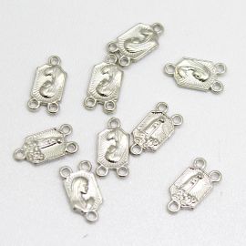 Salve Rainha de Metal / 16x8mm - N. Senhora de Fátima (Unidade)-Níquel