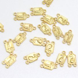 Salve Rainha de Metal / 16x8mm - N. Senhora de Fátima (Unidade)-Dourado