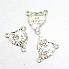 Salve Rainha de Metal / 20x18mm - N. Senhora de Fátima (Unidade)-Níquel