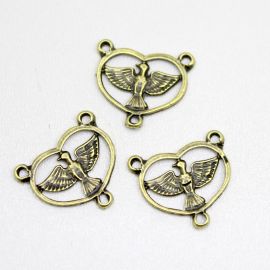 Salve Rainha de Metal / 19x20mm - Pomba (Unidade) -Ouro Velho