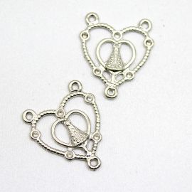 Salve Rainha de Metal / 30x25mm - N. Sra Aparecida (Unidade)	-Níquel