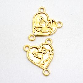 Salve Rainha de Metal / 25x21mm - Pomba (unidade) - Dourado