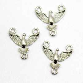 Salve Rainha de Metal / 22x21mm - Pomba (Unidade) - Níquel