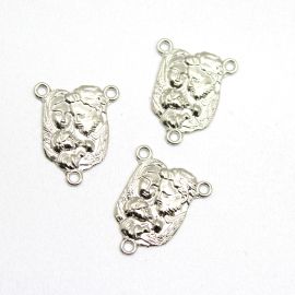 Salve Rainha de Metal / 25x20mm - Sagrada Família (unidade)-Níquel