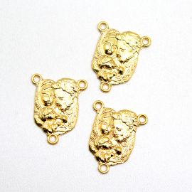 Salve Rainha de Metal / 25x20mm - Sagrada Família (unidade)-Dourado