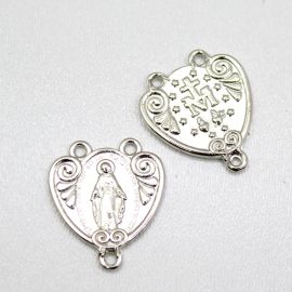 Salve Rainha de Metal / 24x21mm - N. Senhora das Graças (Unidade)-Níquel