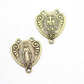 Salve Rainha de Metal / 24x21mm - N. Senhora das Graças (Unidade)-Ouro Velho