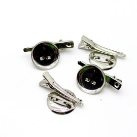 Base para Boton /  23x40mm -Bico de Pato -Níquel ( Unidade)