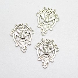 Salve Rainha de Metal / 25x22mm - Pomba (unidade)-Níquel