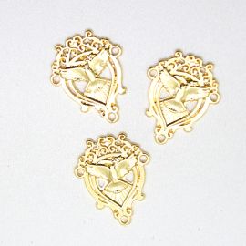 Salve Rainha de Metal / 25x22mm - Pomba (unidade)-Dourado