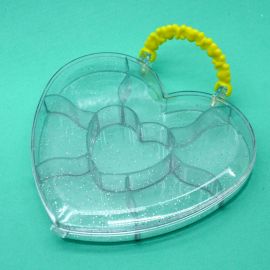 Maleta Organizadora / 12,5x14cm - Coração - 7 Divisórias (unidade) - Transparente