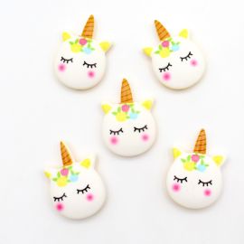 Aplique de Resina / 33x22mm - Unicórnio (Unidade)