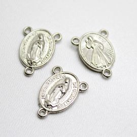 Salve Rainha de Metal / 20x15mm - Jesus Misericordioso  (Unidade) - Níquel