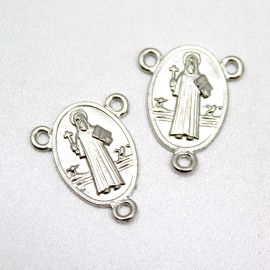 Salve Rainha de Metal / 25x20mm - São Bento (Unidade)-Níquel