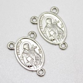 Salve Rainha de Metal / 26x18mm - São Francisco (Unidade)