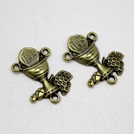 Salve Rainha de Metal / 26x18mm - 1° Eucaristia JHS (Unidade)