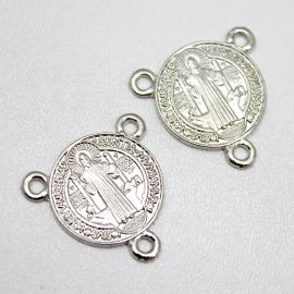 Salve Rainha de Metal / 23x19mm - São Bento (Unidade)-Níquel