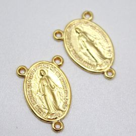 Salve Rainha de Metal / 27x18mm - N.Senhora das Graças (unidade)-Dourado