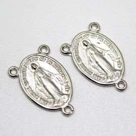 Salve Rainha de Metal / 27x18mm - N.Senhora das Graças (unidade)-Níquel