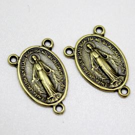 Salve Rainha de Metal / 27x18mm - N.Senhora das Graças (unidade)-Ouro Velho