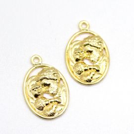 Medalha de Metal 29x22mm - Sagrada Família (Unidade) -Dourado