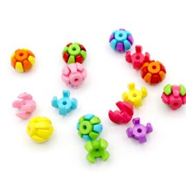 Mix Multicolorido Leitoso / 15mm - Encaixe Para Pulseira (20 gramas)