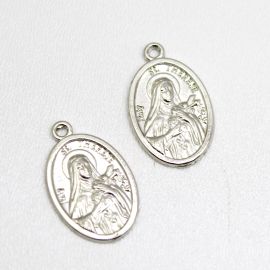 Medalha de Metal 24x15mm - Santa Terezinha (Unidade)-Níquel