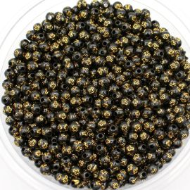 Bola Plástica / 6mm - Detalhe Cruz Dourada (10 Gramas)