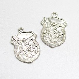 Medalha de Metal / 23x20mm - São Miguel (Unidade)-Níquel