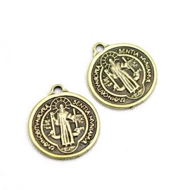 Medalha de Metal / 21mm - São Bento (Unidade) - Ouro Velho