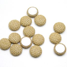 Aplique de Rafia / 15mm - Redondo (unidade)