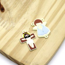 Crucifixo e Salve - Rainha Emborrachados - 24X35mm (PAR)