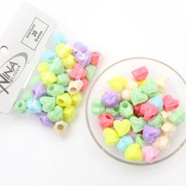Mix Multicolorido Leitoso / 12mm - Coração (20 gramas)