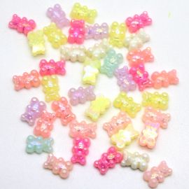 Mix Multicolorido / 18x11mm - Irisado - Ursinho (10 gramas)