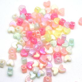 Mix Multicolorido / 8x11mm - Irisado - Coração (10 gramas)