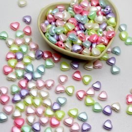 Mix Multicolorido Perolado / 8x9mm - Coração (10 gramas)
