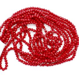 Rondela de Vidro 4mm / Leitoso (1 Fio)
