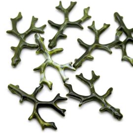 Pingente de Plástico Mesclado / 61x36mm - Corais (10 gramas)