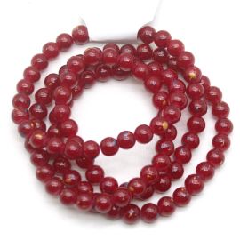 Bola de Vidro / 8mm - Pintada (1 fio com aprox.100 unidades) - Vermelha 