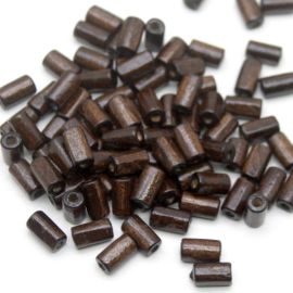 Conta de Madeira / 12x6mm - Caninho (10 gramas) - Marrom