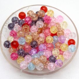 Bola Plástica / 8mm - Vitrificada (10 Gramas) - Cores Diversas 