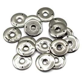 Argola de ABS / 23mm - com Dois Furos - Níquel (10 gramas)