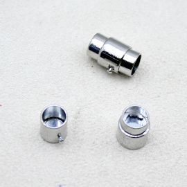 Fecho Imã de Metal / 18x11mm - com Trava (unidade)-Níquel